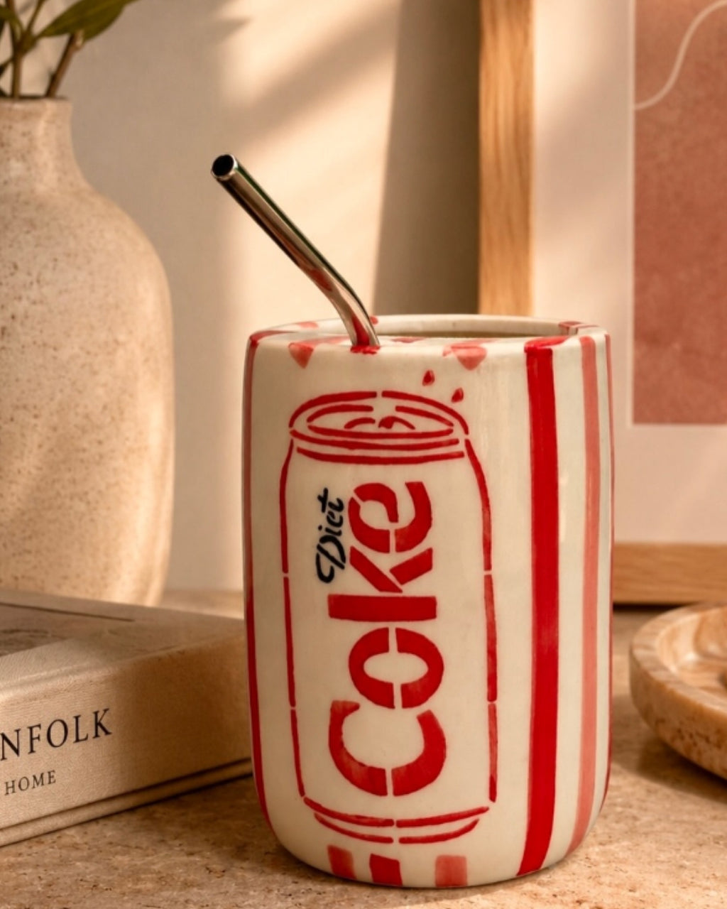 FizzPop Ceramic Soda Can Mug with Stainless Steel Straw | Inkraft Paragon