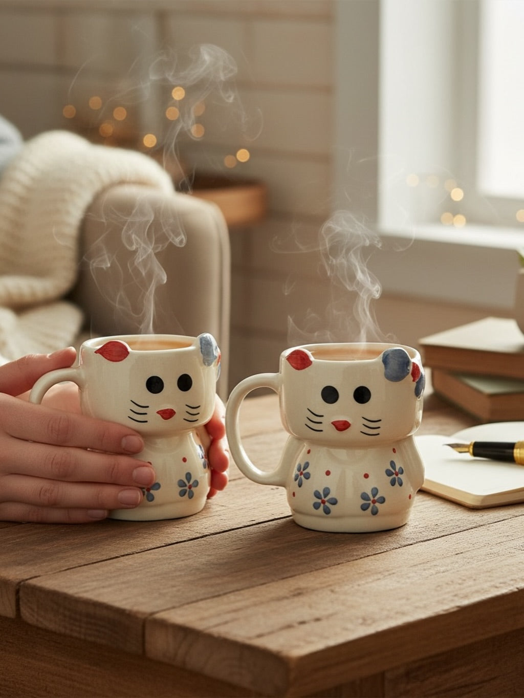 Whisker Bliss Handcrafted Cat Ceramic Mug | Premium Coffee Mug | Inkraft Paragon