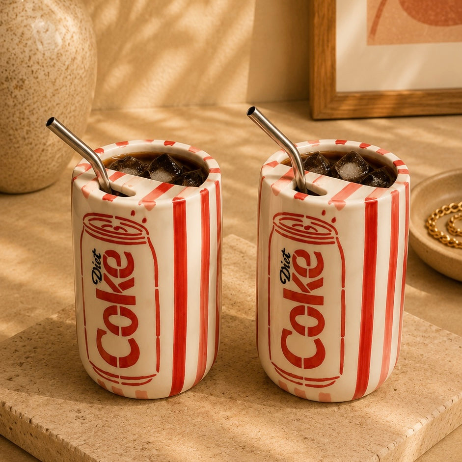FizzPop Ceramic Soda Can Mug with Stainless Steel Straw | Inkraft Paragon